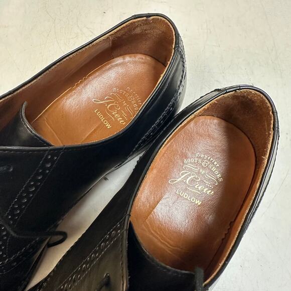 VGUC Grant Stone x J. Crew Ludlow Wingtip Oxford Black Calf Bench Made 11.5 D main image 4
